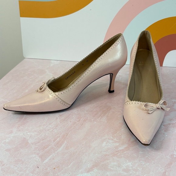 Stuart Weitzman Blush Pink Heels with Bow - Picture 11 of 12